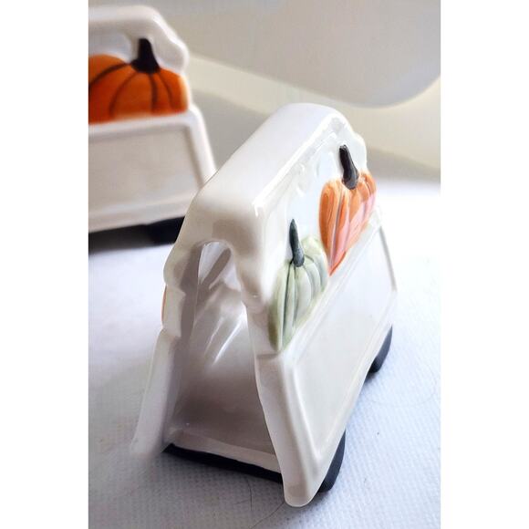 PLACE HOLDERS-Ceramic-Stand Up-Pumpkin Decor-Reusable Erasable Name Area-Set 4 - Picture 8 of 10